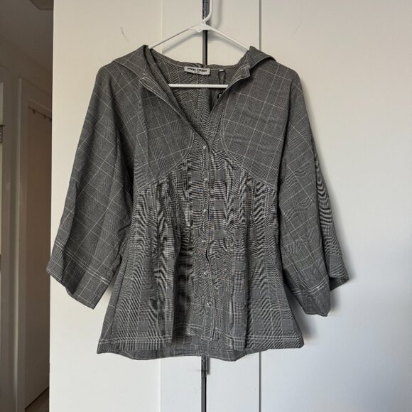 Opening Ceremony Plaid Grey Obi Shirt - Picture 1 of 11